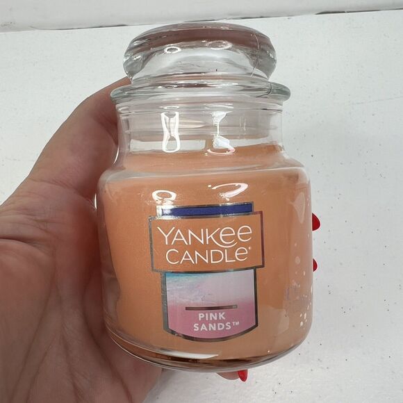 Yankee Candle Small Jar 3.7oz Floral Pink Sands Scent with Lid 20-30 Hours NEW - Picture 3 of 8